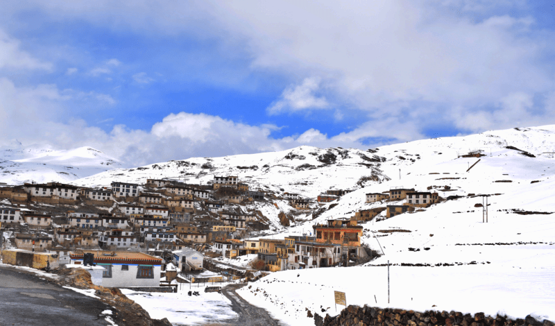 Kibber village in winter